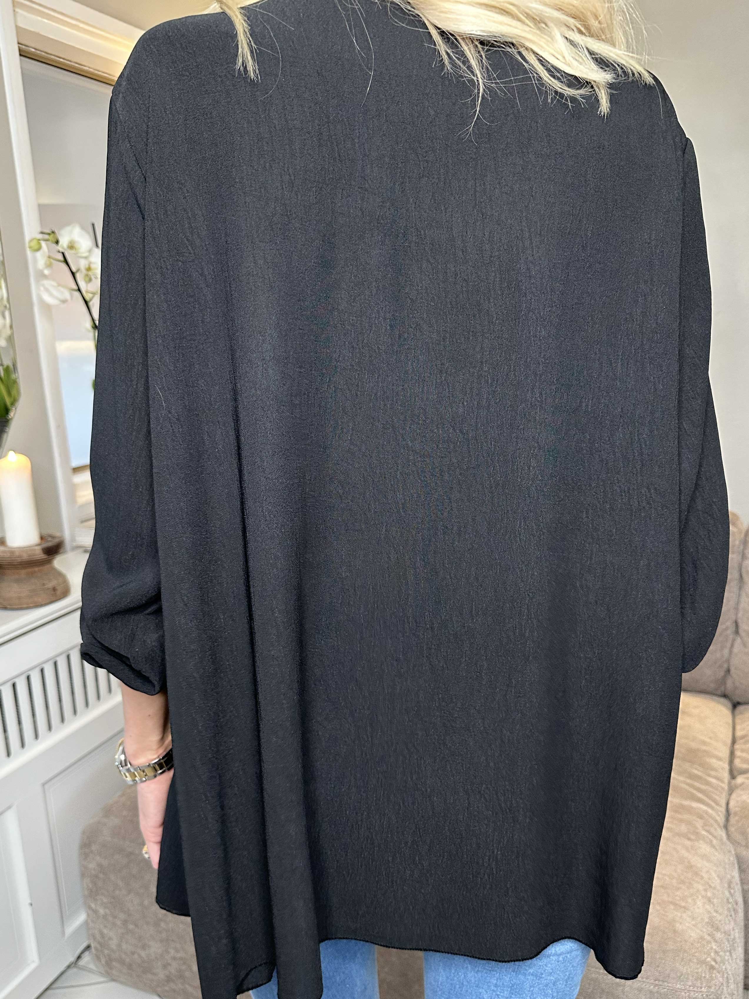 Claudia - Tunika i enfärgat med dragkedja